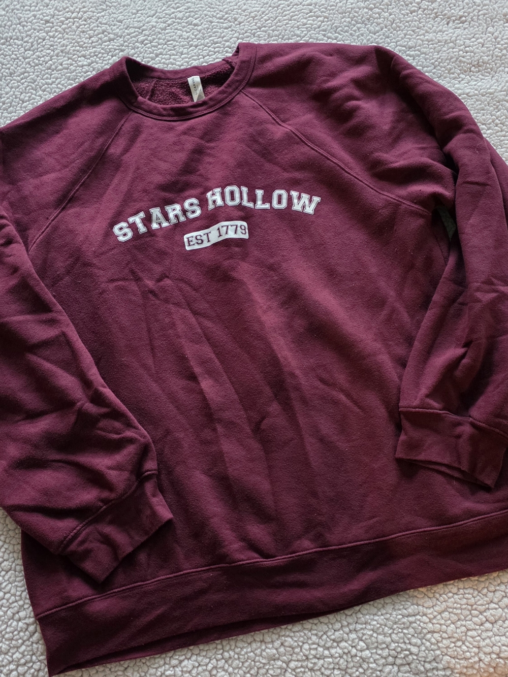 Bella Canvas Maroon Stars Hollow Crewneck